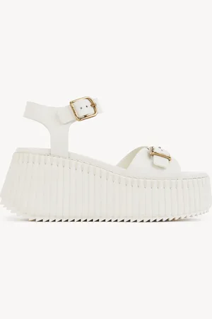 Chloé Nama wedge sandal Size 8 100% Sheepskin
