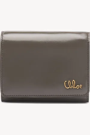 Chloé Small Chloé Iconic tri-fold with coin pocket in shiny leather Size OneSize 100% Calf-skin leather