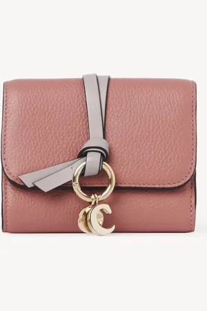 Chloé Small Alphabet tri-fold in grained leather Size OneSize 100% Calf-skin leather
