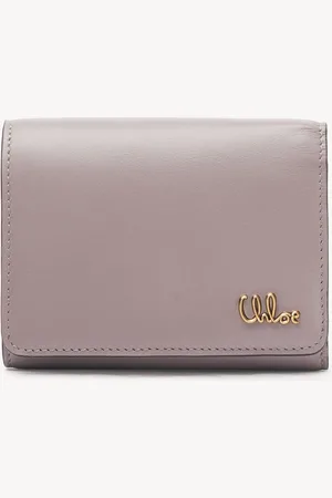 Chloé Small Chloé Iconic tri-fold with coin pocket in shiny leather Size OneSize 100% Calf-skin leather