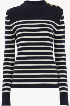 Chloé Sailor sweater in wool & cashmere knit Size XS 92% Wool, 8% Cashmere
