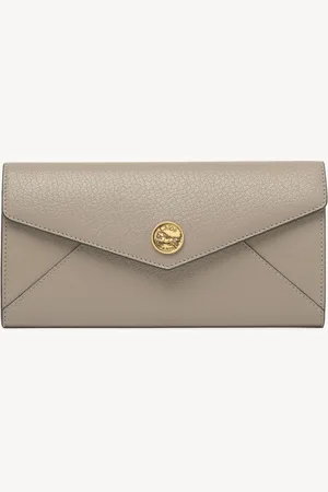 Chloé Envelope long wallet with flap in grained leather Size OneSize 100% Goatskin