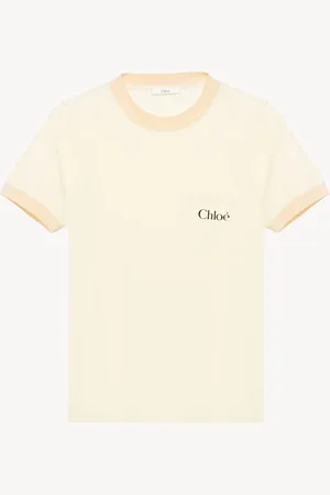 Chloé Crew-neck logo T-shirt in cotton jersey Size M 100% Cotton