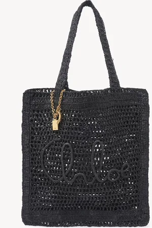 Chloé Summer Banana tote bag in raffia Size OneSize 100% Silk