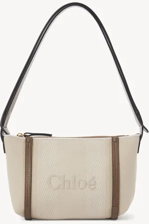 Chloé Chloé Carry shoulder bag in canvas Size OneSize 91% Cotton, 6% Polyester, 3% Textile fibres, Calf-skin leather