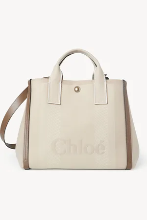 Chloé Chloé Carry tote bag in canvas Size OneSize 91% Cotton, 6% Polyester, 3% Textile fibres