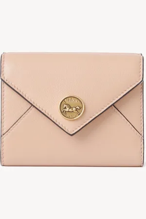 Chloé Small Envelope tri-fold in grained leather Size OneSize 100% Goatskin