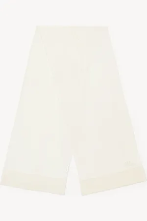 Chloé The Chloé Lace Knit scarf in wool & lace jacquard Size OneSize 100% Merinos Wool