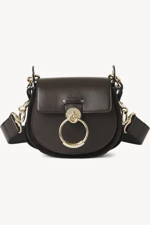 Chloé Small Tess bag in shiny & suede leather Size OneSize 100% Calf-skin leather
