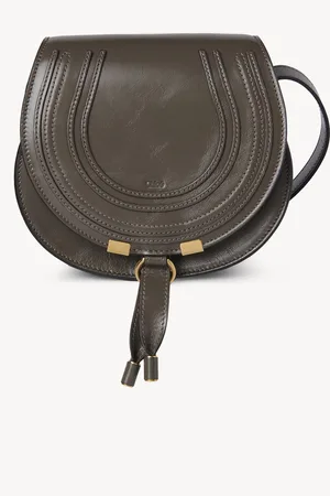 Chloé Small Marcie saddle bag in shiny leather Size OneSize 100% Calf-skin leather