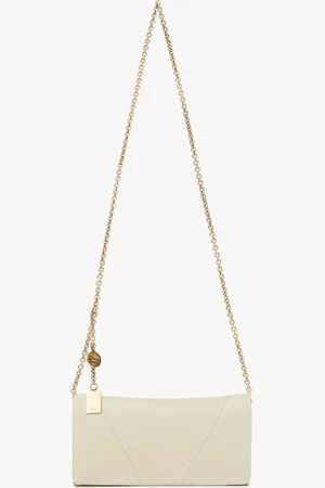 Chloé Chloé Spin flap wallet on chain in grained leather Size OneSize 100% Bubalus Bubalis, Farmed, COO Italy