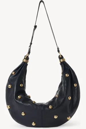 Chloé Large Bracelet Hobo bag in grained leather with studs Size OneSize 100% Calf-skin leather