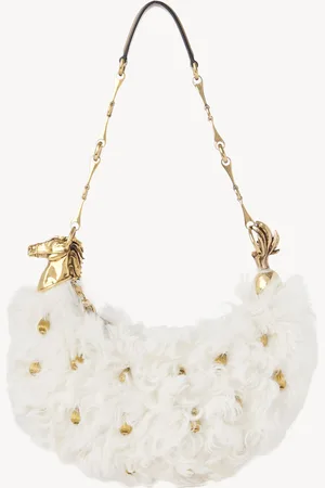 Chloé Chain Horse shoulder bag in shearling Size OneSize 100% Lambskin