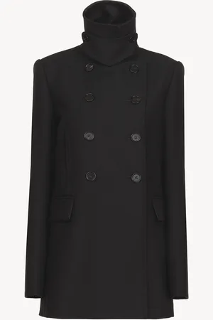 Chloé Tailored pea coat in wool gabardine Size 10 100% Virgin Wool, Horn Bubalus Bubalis, Farmed, COO India