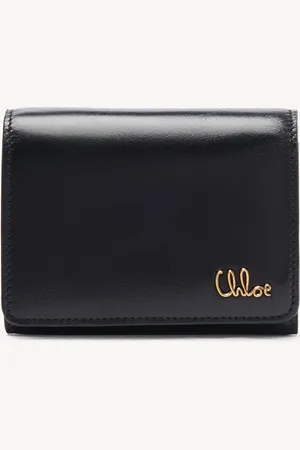 Chloé Small Chloé Iconic tri-fold with coin pocket in shiny leather Size OneSize 100% Calf-skin leather