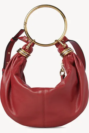 Chloé Small Bracelet hobo bag in grained leather Size OneSize 100% Calf-skin leather