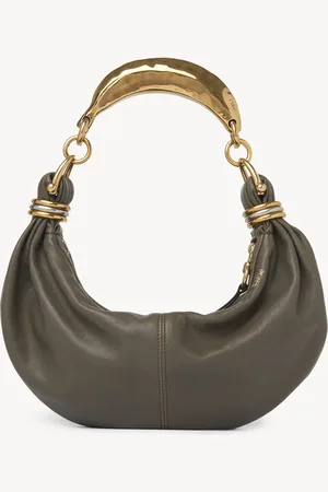 Chloé Small Bracelet Hobo Bag in grained leather Size OneSize 100% Bubalus Bubalis, Farmed, COO Italy