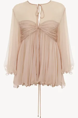 Chloé Pleated top in silk mousseline Size 8 100% Silk