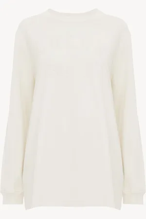 Chloé Oversized long-sleeve logo T-shirt in cotton jersey Size S 100% Cotton