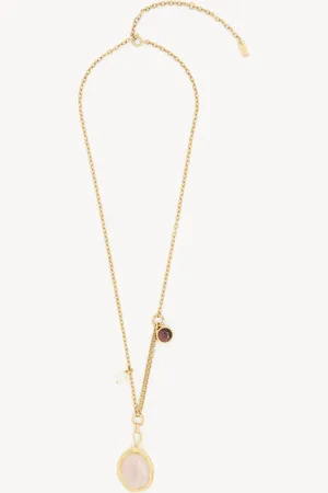 Chloé The Chloé Senses pendant necklace Size OneSize 100% Brass, Tiger eye, Rose quartz, PMMA
