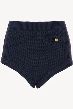 Chloé High-waisted mini shorts in wool & cashmere Size M 70% Wool, 30% Cashmere