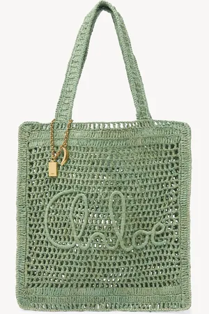 Chloé Summer Banana tote bag in raffia Size OneSize 100% Silk