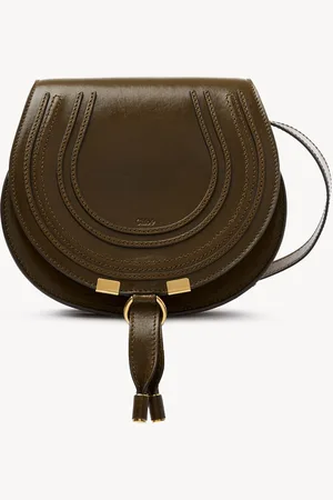 Chloé Small Marcie saddle bag in shiny leather Size OneSize 100% Calf-skin leather