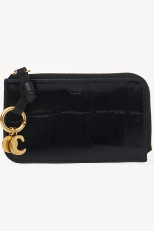 Chloé Alphabet wallet in croco-effect leather Size OneSize 100% Calf-skin leather