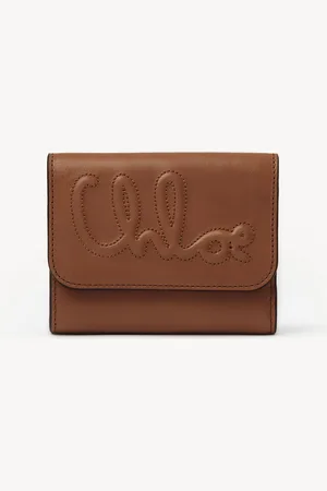 Chloé C Chloé small tri-fold in shiny leather Size OneSize 100% Calf-skin leather