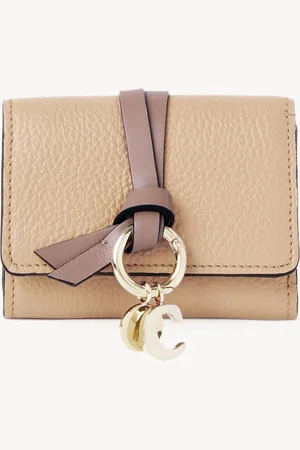 Chloé Small Alphabet tri-fold in grained leather Size OneSize 100% Calf-skin leather