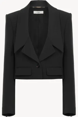 Chloé Heritage tailored jacket in wool gabardine Size 10 100% Virgin Wool, Horn Bubalus Bubalis, Farmed, COO India
