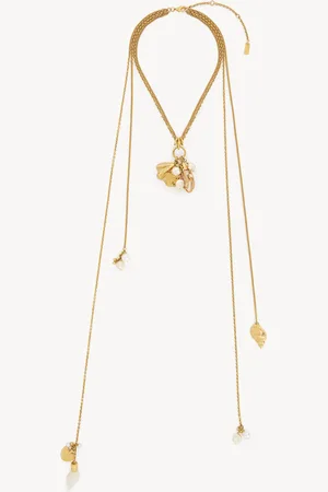 Chloé The Chloé Shells scarf necklace Size OneSize 100% Brass, Borosilicate glass, Oliva concavospira shell, wild, COO Vietnam, PMMA