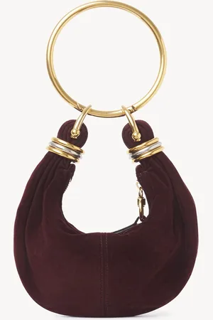 Chloé Mini Bracelet Hobo bag in suede leather Size OneSize 100% Goatskin, Calf-skin leather