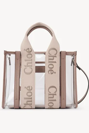Chloé Small Woody tote bag in jelly & leather Size OneSize 100% Thermoplastic polyurethane, Calf-skin leather