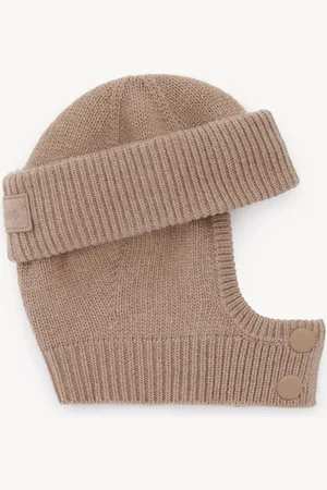Chloé The Chloé Signature Knit balaclava in wool & cashmere Size OneSize 70% Merinos Wool, 30% Cashmere