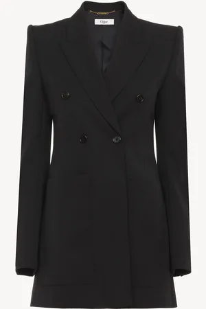 Chloé Tailored jacket in wool grain de poudre Size 8 100% Virgin Wool, Horn Bubalus Bubalis, Farmed, COO India