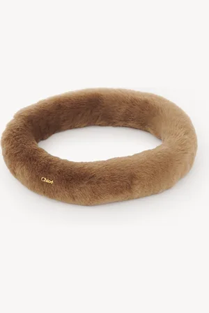 Chloé Shearling headband Size OneSize 100% Lambskin, Brass