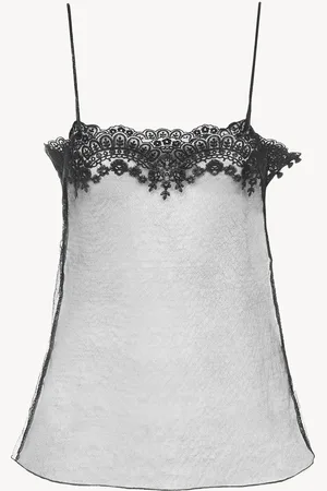 Chloé Fitted tank top in embroidered lace Size 10 80% Viscose, 20% Polyamide
