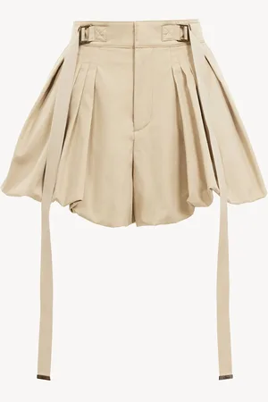 Chloé Mini balloon shorts in cotton gabardine Size 12 100% Cotton, Bubalus Bubalis, Farmed, COO India