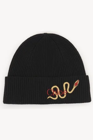 Chloé The Chloé Snake beanie in wool & cashmere knit Size OneSize 90% Merinos Wool, 10% Cashmere