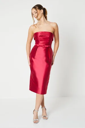 Strapless & Bandeau Dresses in the colour Red for women