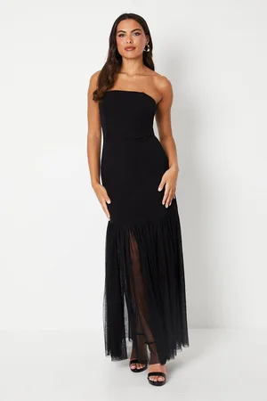 Coast Crepe Corset With Tulle Skirt Maxi Dress