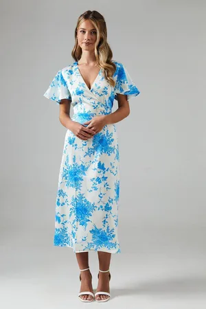 Coast Teen Printed Angel Sleeve Dress