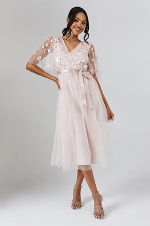 Coast Angel Sleeve Trailing Floral Embellished Bridesmaids Dress