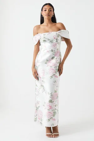 Coast Peony Printed Twill Column Bridesmaid Dress