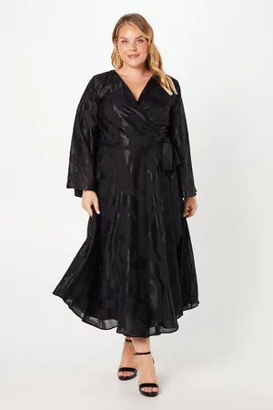 Coast Plus Dip Hem Wrap Midi Dress
