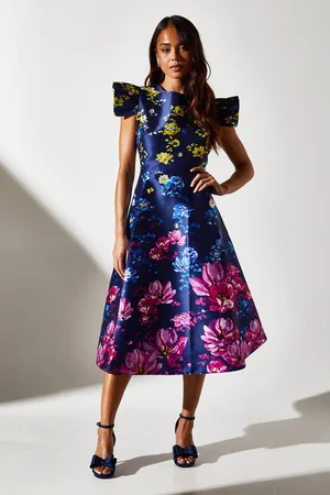 Coast Petite Twill Belted Midi Dress