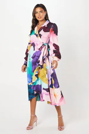 Coast Premium Printed Satin Wrap Dress