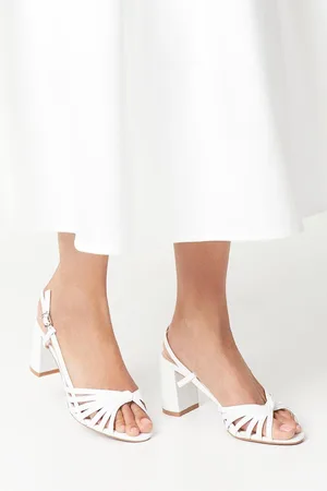 Coast Trixie Bridal Lattice Detail Slingback High Block Heeled Sandals