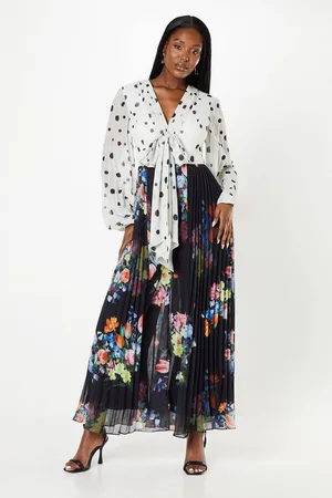 Coast Twist Front Print Mix Chiffon Wedding Guest Jumpsuit